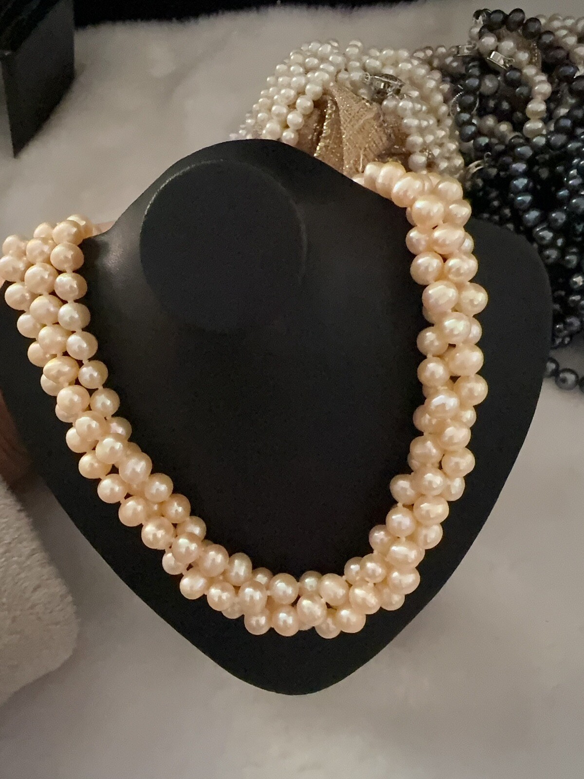 Cultured Pearl Necklace W. Real 925 Silver Clasp, different Colors And Sizes.
