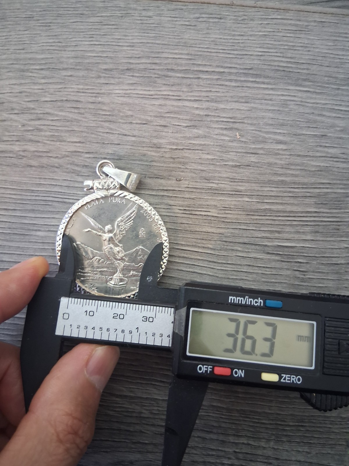 bizel para moneda de plata 925 mexicana para moneda de 1 OZ 9gramos 4cm