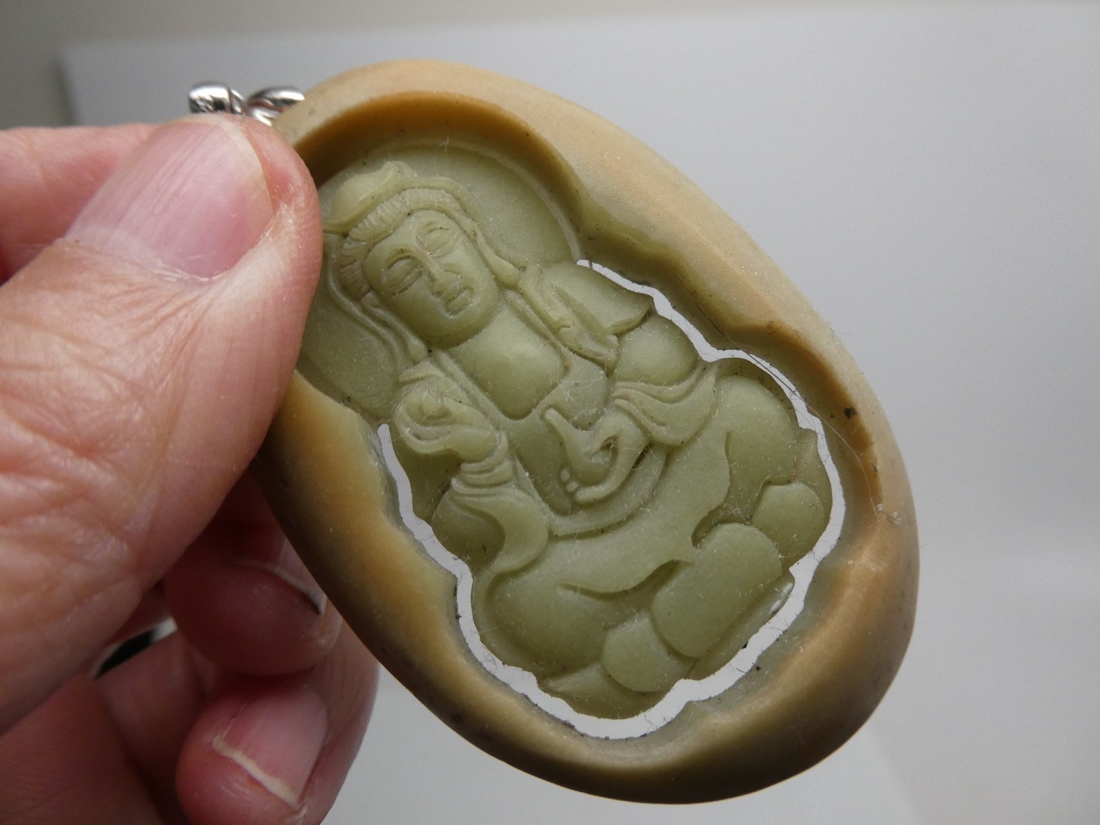 QUAN YIN Green Phosphorescent Glow in The Dark Modern Ye Ming Zhu 925 Pendant