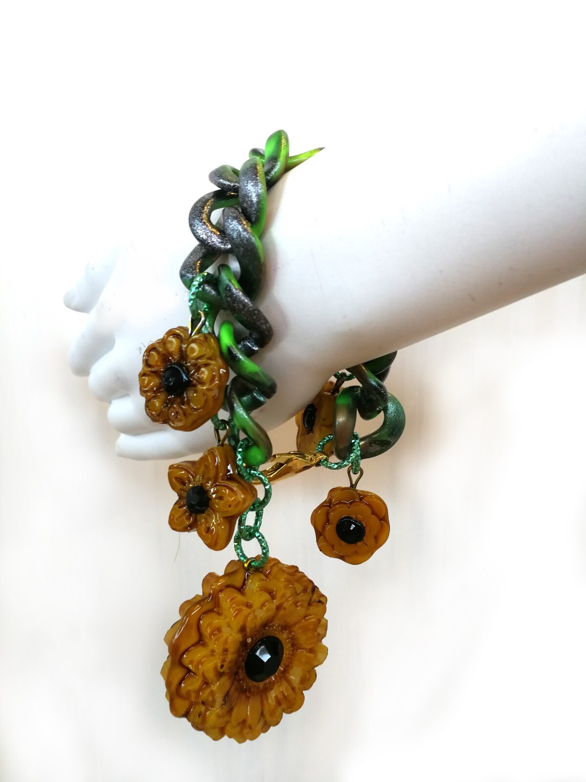 Woman Necklace Jewelry Sun Flower Brutalist Modernist Sunflower Bracelet Pendant