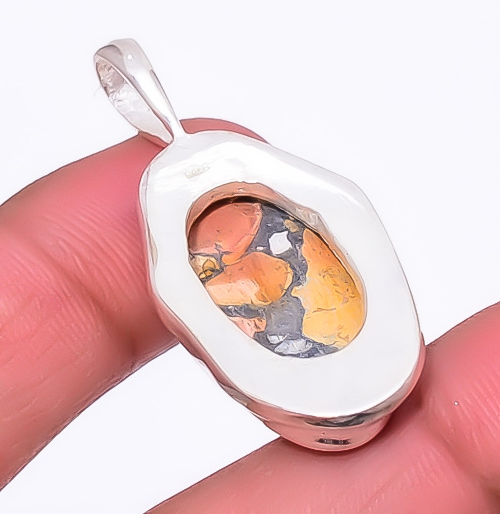 Malingano Jasper – Indonesia 925 Silver Plated Pendant 1.56″ T15