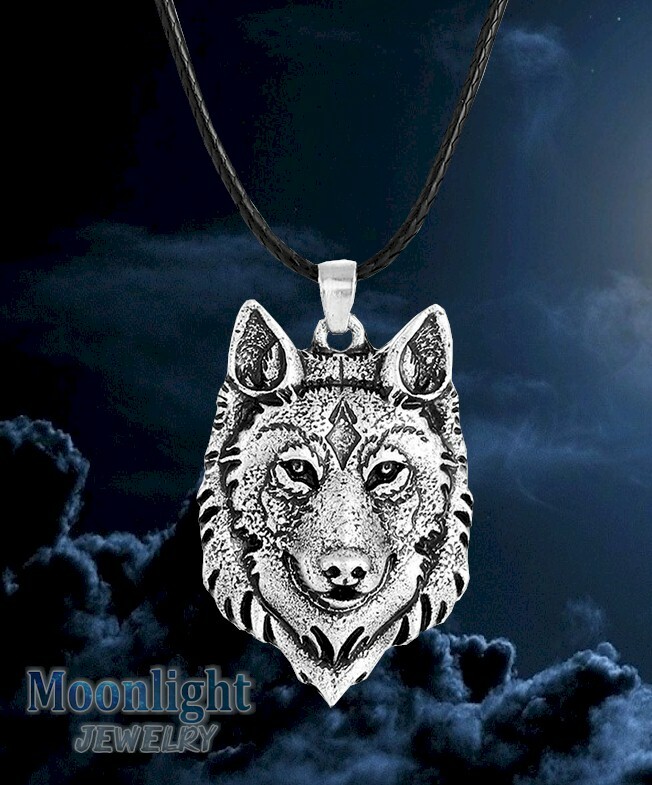 New Silver Wolf Head Nordic Pendant Viking Necklace