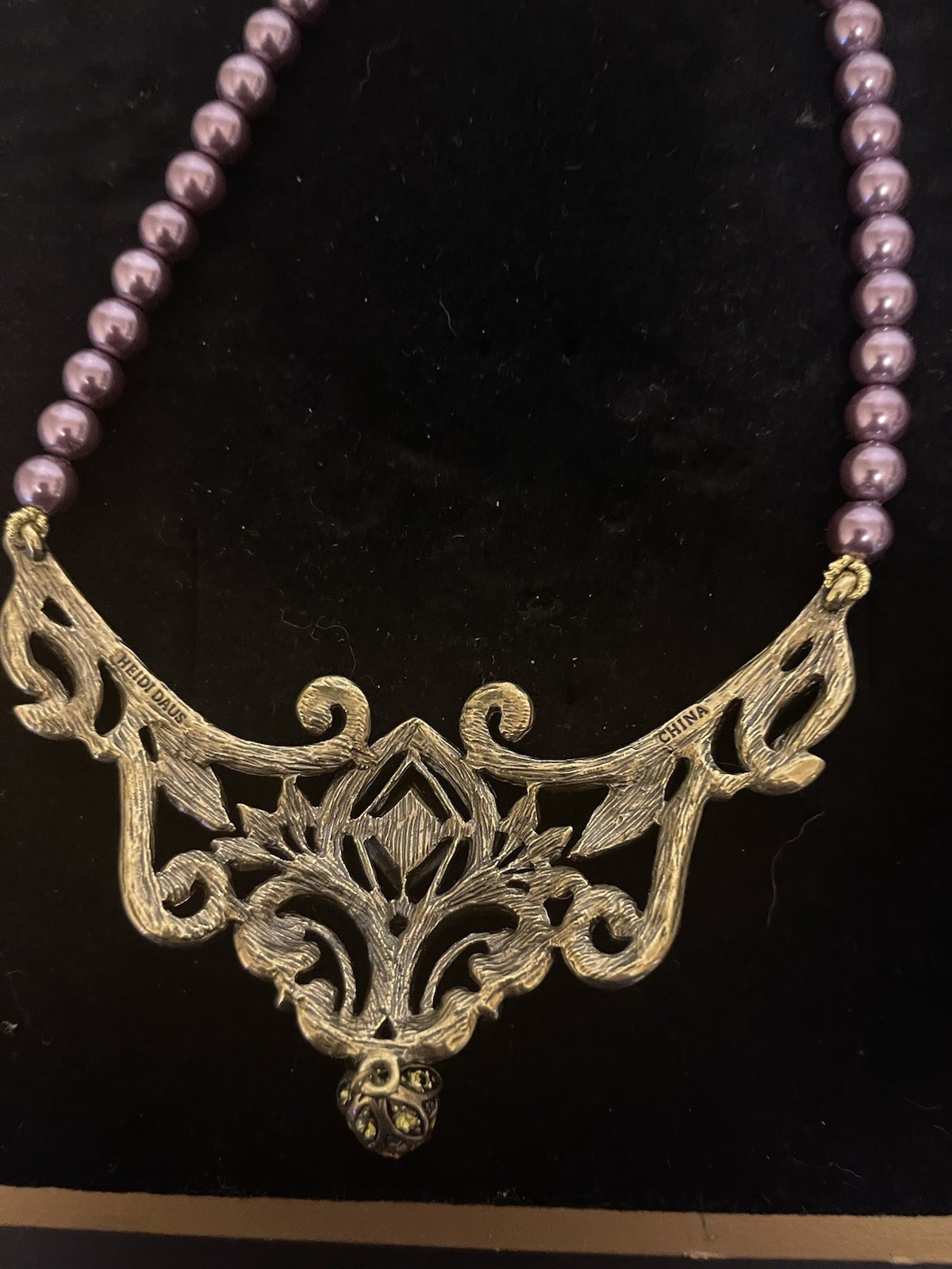 Beautiful Heidi Daus Romance Simulated Pearl with Drop Multcolor Necklace