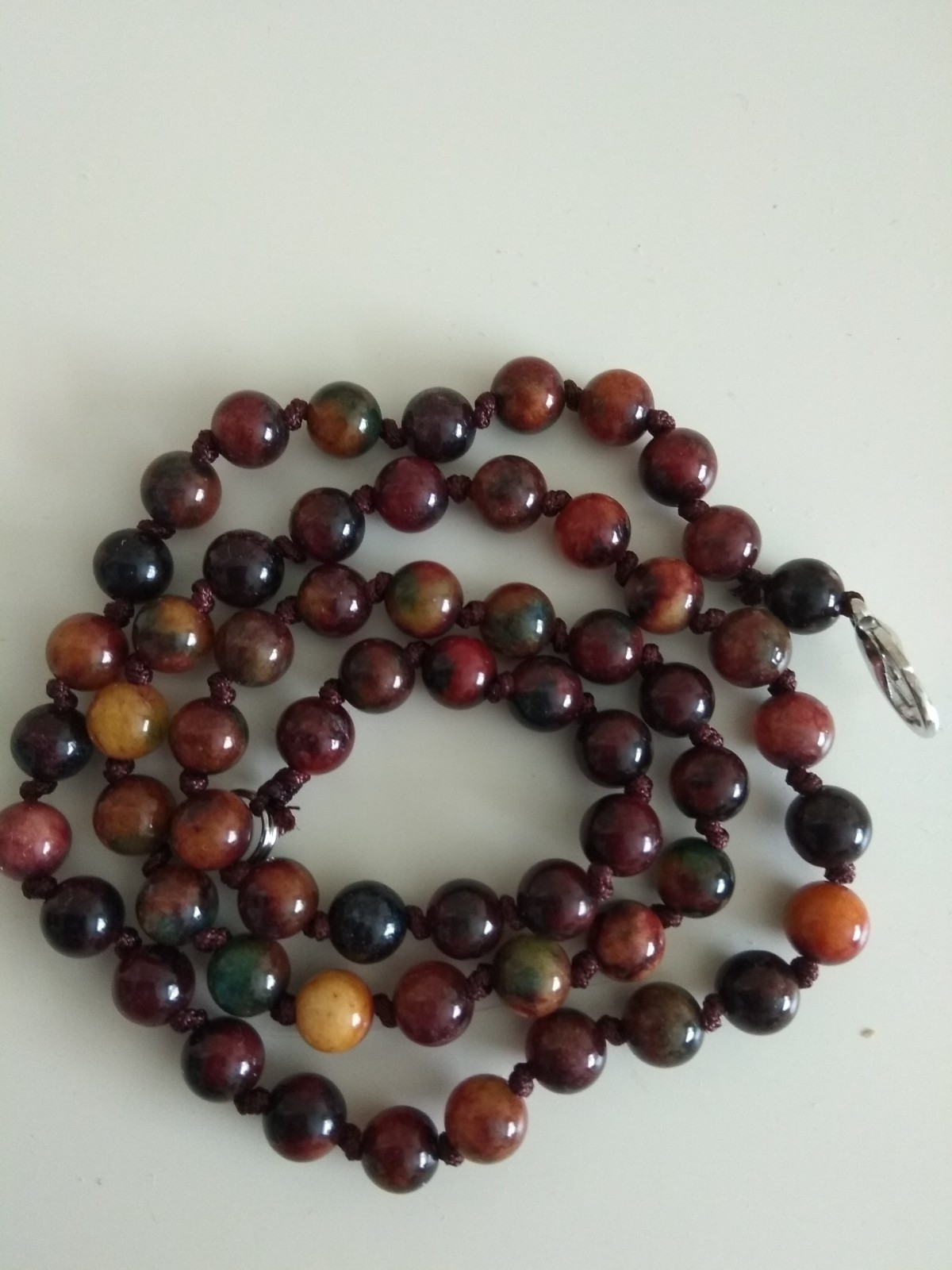 Natural 6mm Brownish red agate gemstone beads necklace 18″-439-56
