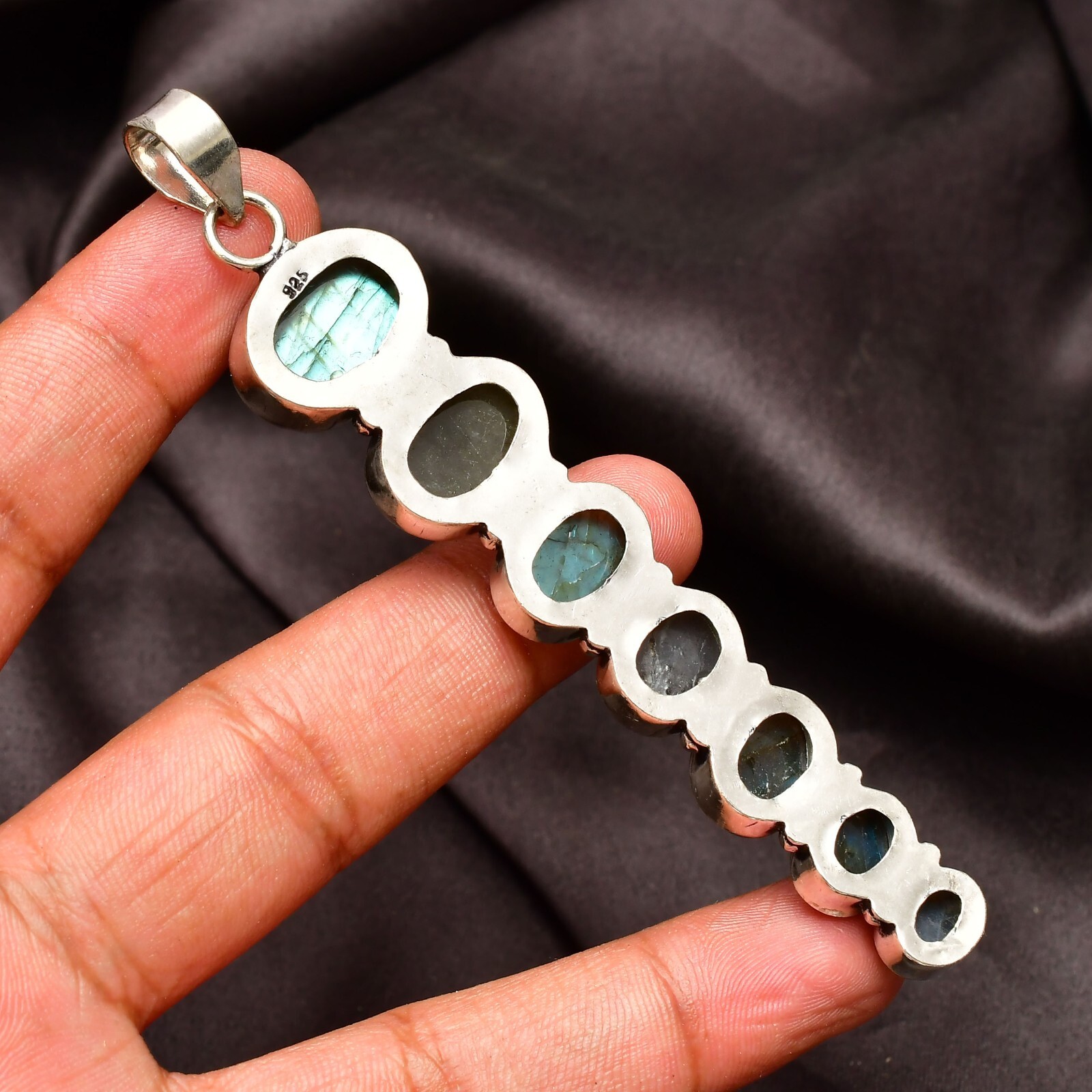 Natural Labradorite Gemstone 925 Sterling Silver Handmade Jewelry Pendant 2.80″