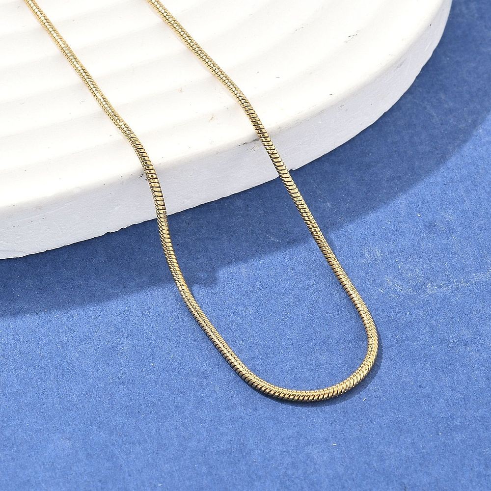 Chain Necklace Stainless Steel Gold Snake Chain 17.5 in N116