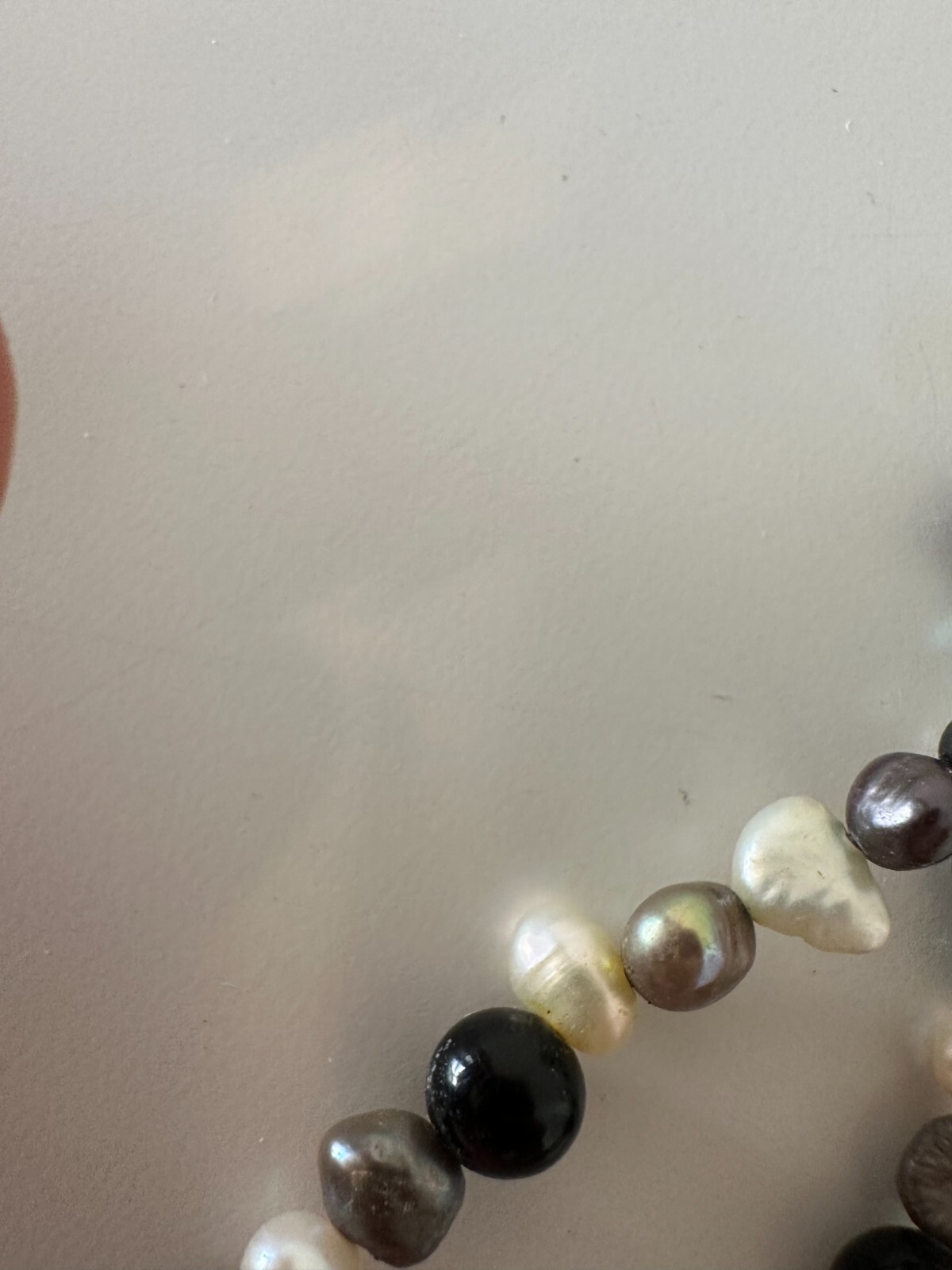 Paintbrush Jasper Pearl Necklace Pendant Asian Moon Sterling Silver Iridescent