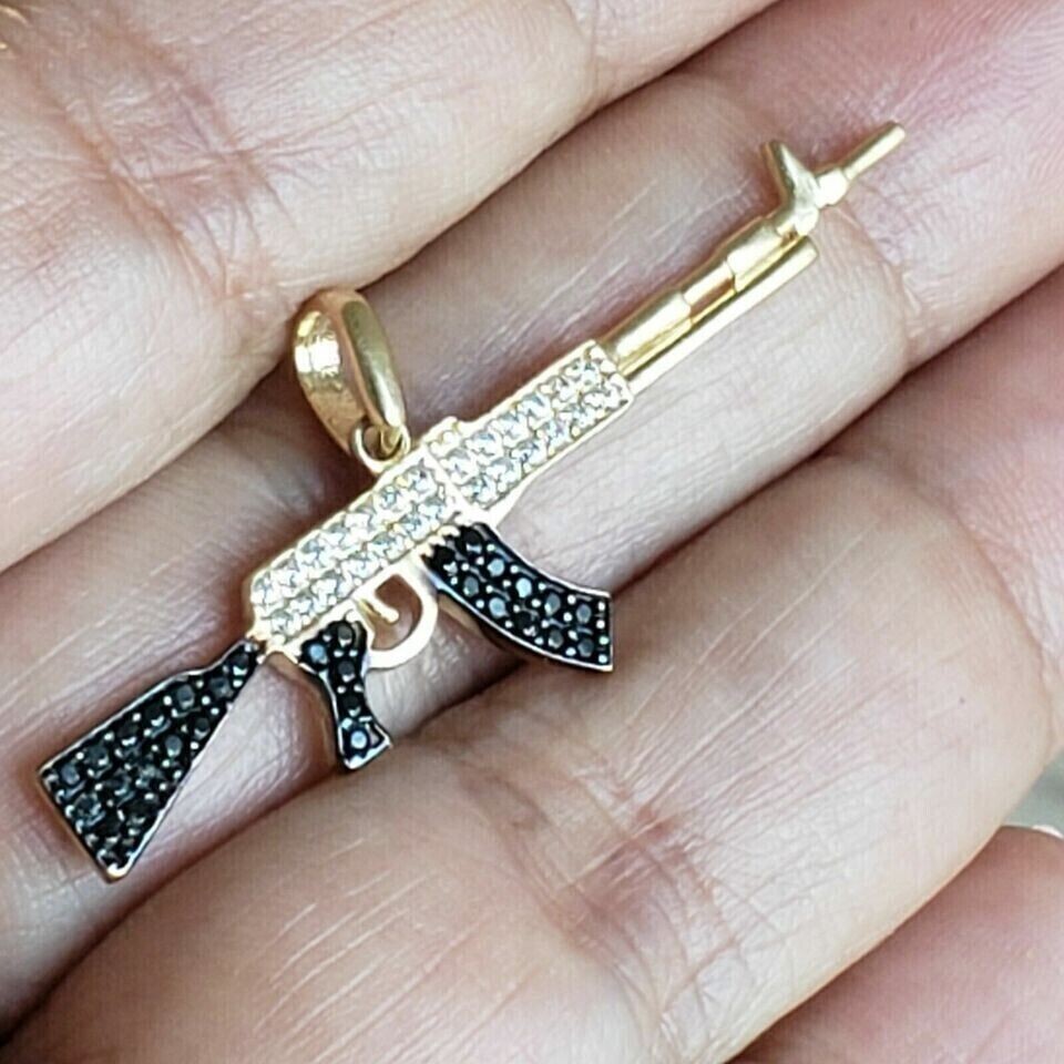 1.80Ct Round Cut Simulated Diamond Ankh Cross Pendant In 14k Yellow Gold Plated