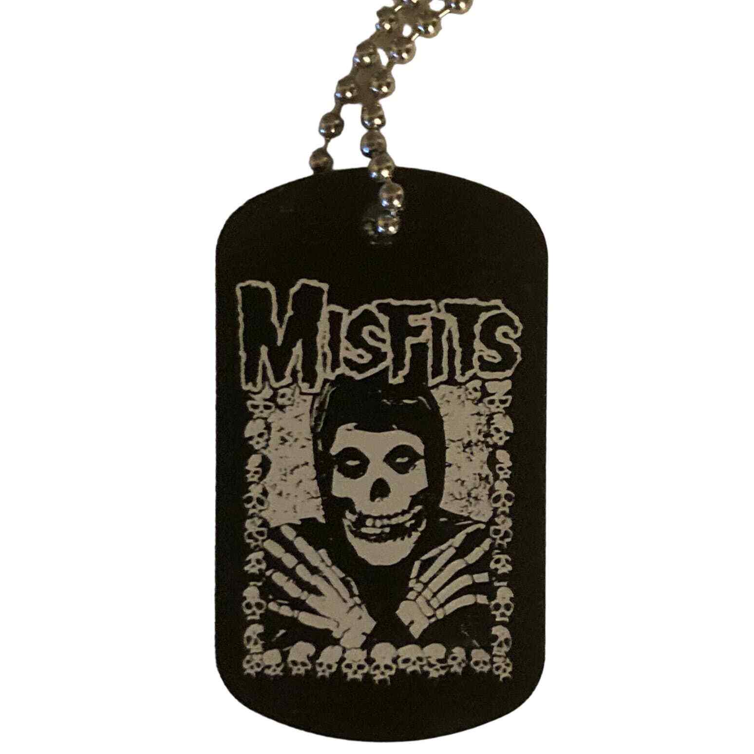 Misfits Band Engraved Aluminum Dog Tag with Necklace