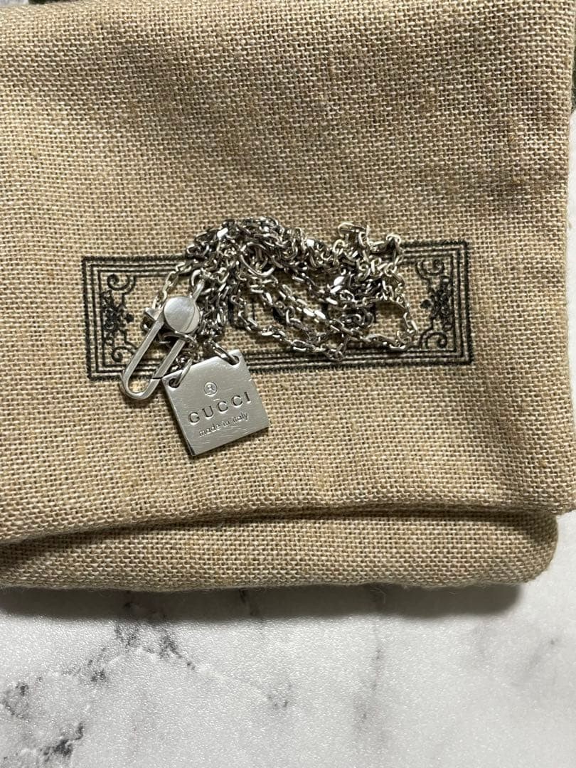 GUCCI Gucci Square Plate Necklace Men Women