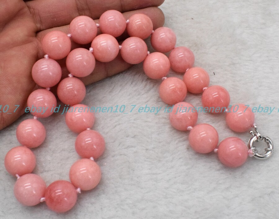 Huge Natural 12/14mm Pink Rhodochrosite Gemstone Round Beads Necklace 16-28in