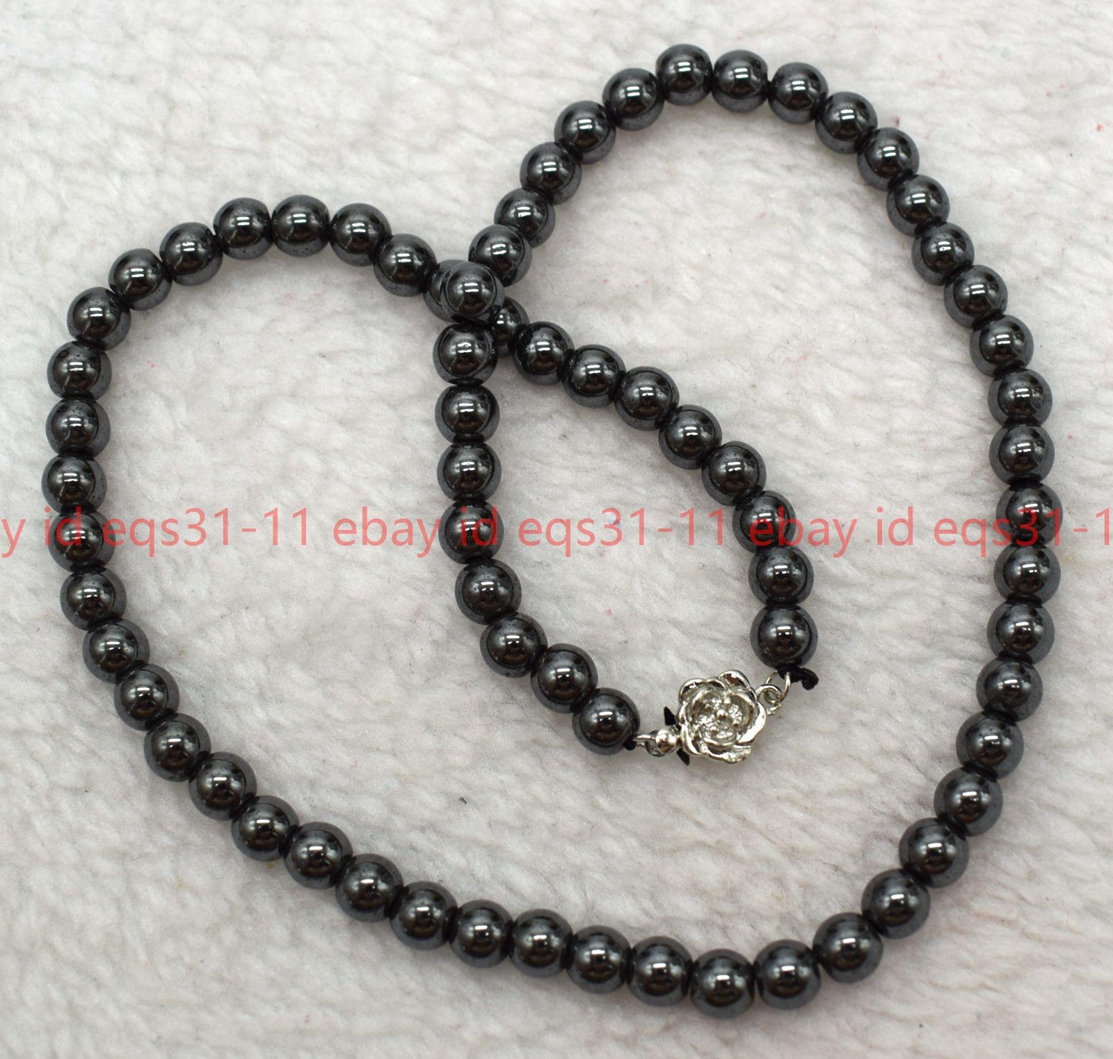 Fashion Black Magnetic Hematite Beads Health Care Necklace Women Men Jewelry