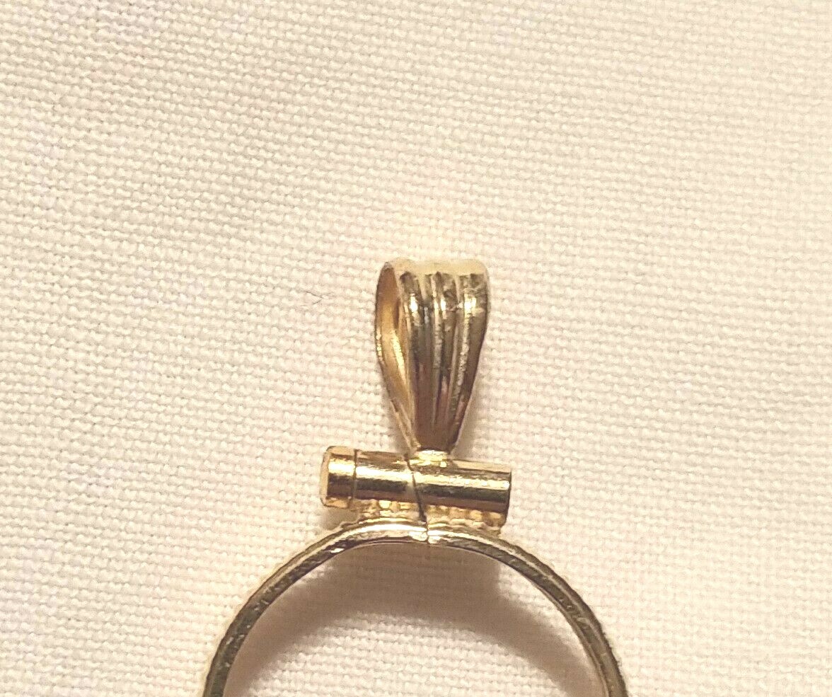 Fuller Findings Yellow Gold Filled. 13mm (12.7)Coin Bezel Pendant