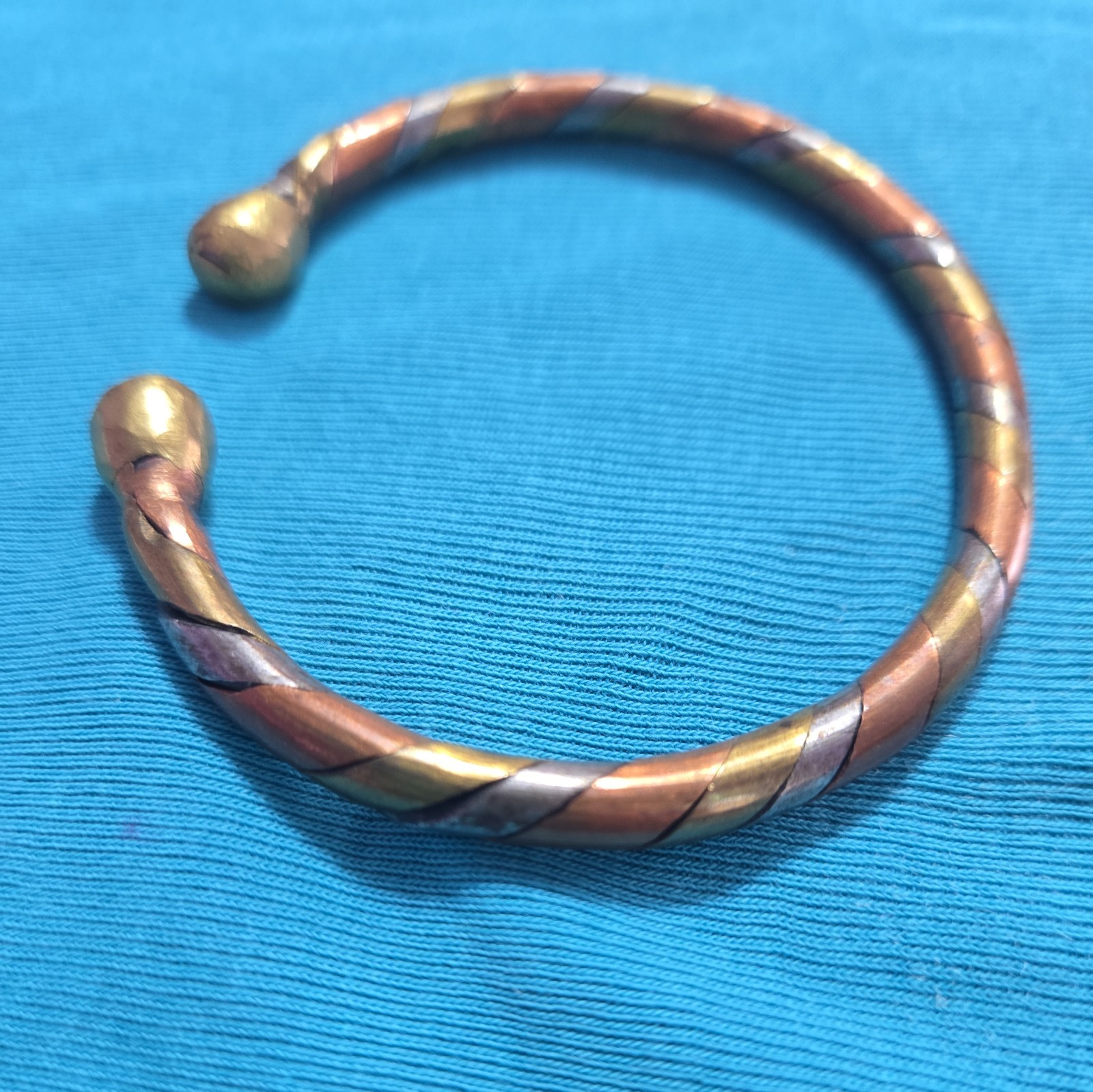 Brass Copper Nickel Three Tone Handmade Open UNISEX Cuff Bracelet: