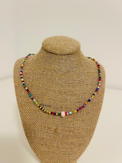 Beaded Necklace 9 handmade beaded necklaces in various lengths.