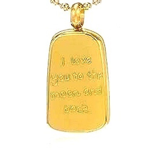 Gold Plated I Love You To The Moon And Back Pendant Ball Chain Necklace