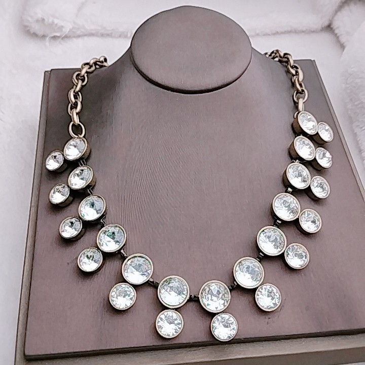 J. Crew Crystal Brulee Double Layer Collar Statement Necklace NEW DUTY INCL.