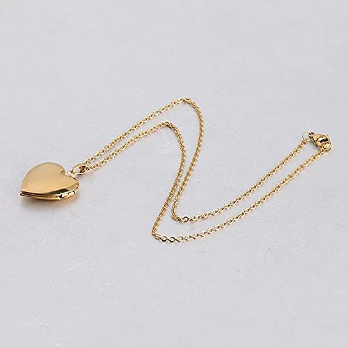 Gold Heart Locket Necklace for Women Adults with Picture Locket Pendant Photo…