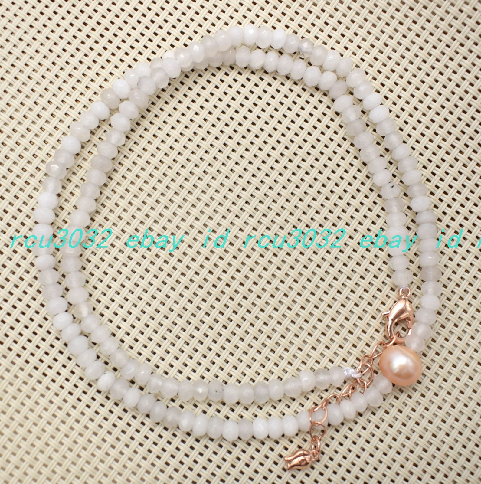 2x4mm Faceted White Jade Pink Pearl Rondelle Beads Gemstone Necklace 16-40 In
