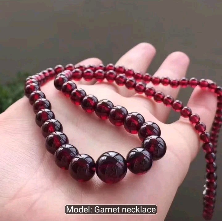 Blood Red Natural Stone Beaded Necklace ~ 50cm – 19.7 Inch