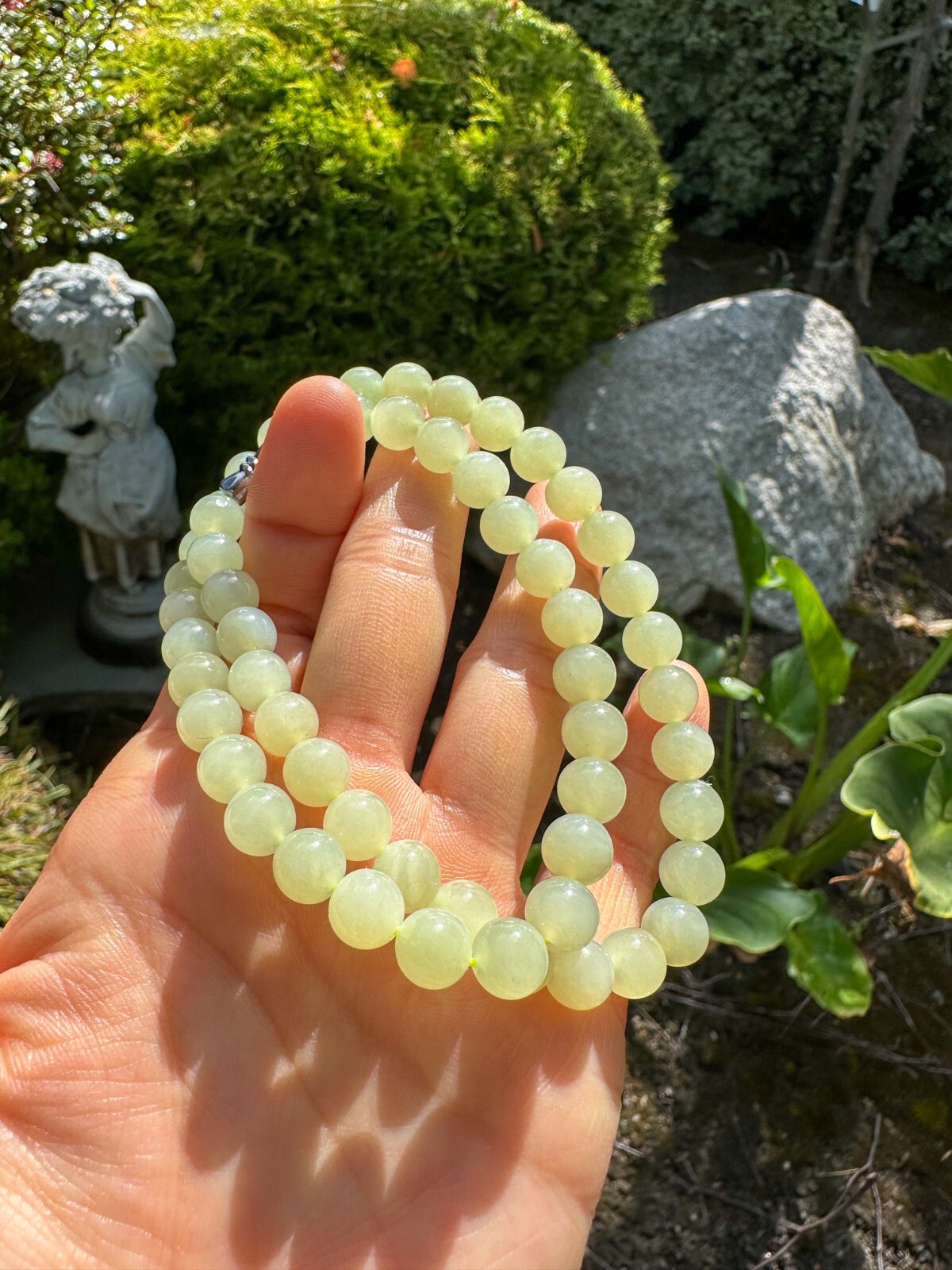7mm High Grade Oily Yellow Nephrite Necklace｜高级若羌黄口和田玉项链