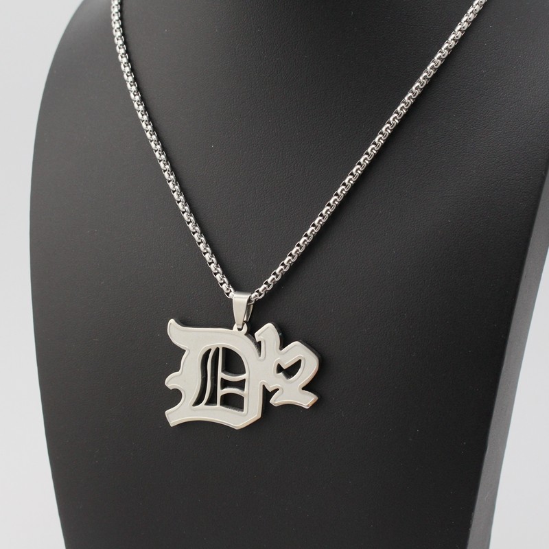 Hip Hop RAPPER D-12 Stainless Steel Necklace Pendants 70cm Chain Free Stan Box