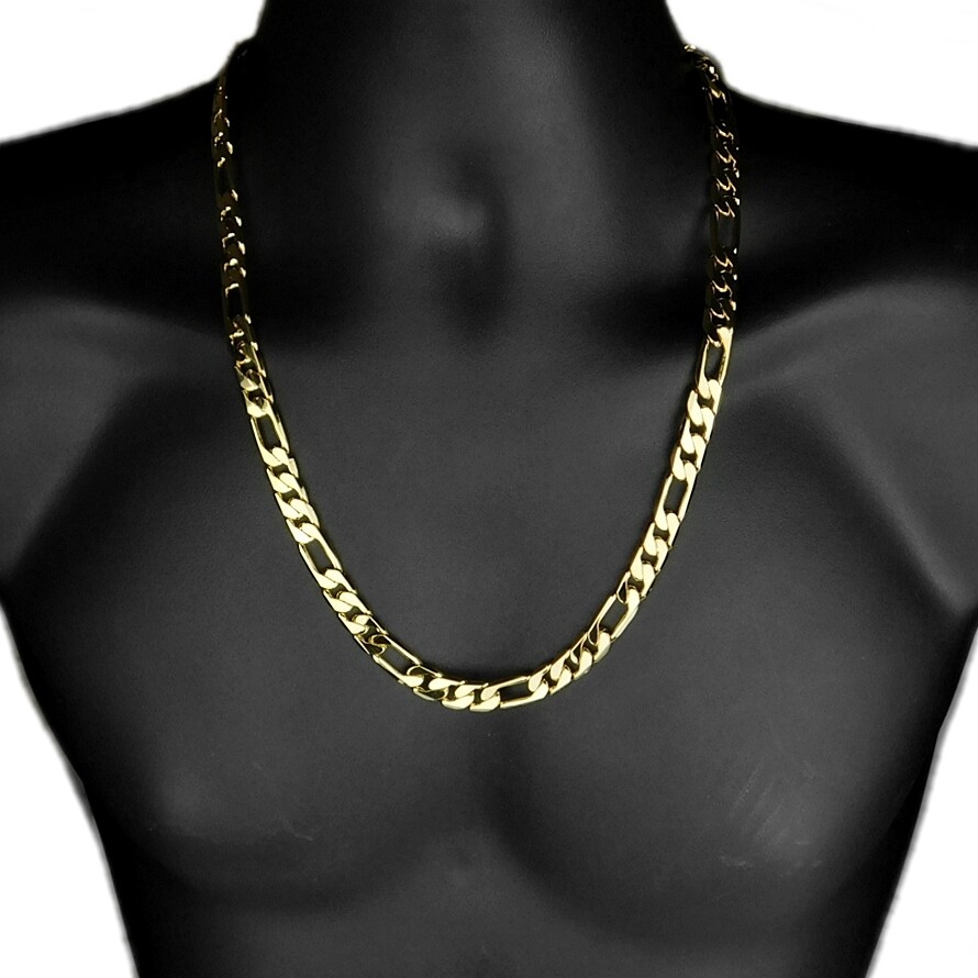 Genuine 18K Gold Filled 16″/18/20/22/24/30″ 2mm Thin Figaro Chain Necklace A139G