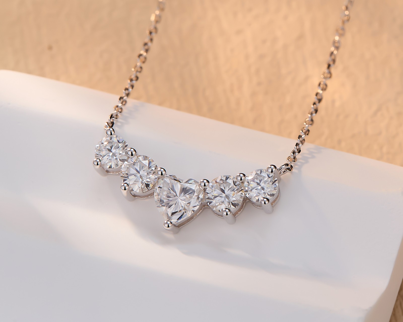 Star Heart Moissanite 925 Silver Necklace D Color VVS1 for Luxury Jewelry Gift