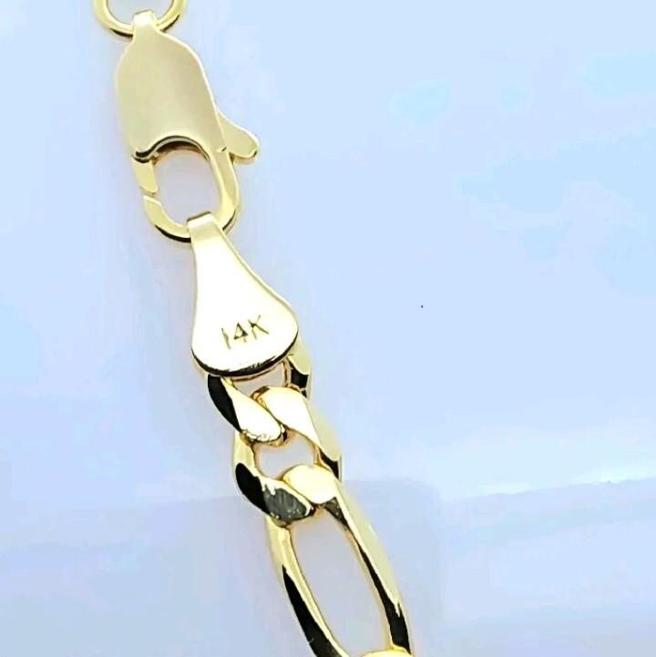 High-End Premium 14K Stamped Gold plated 4~10mm Brass Figaro Chain Necklace