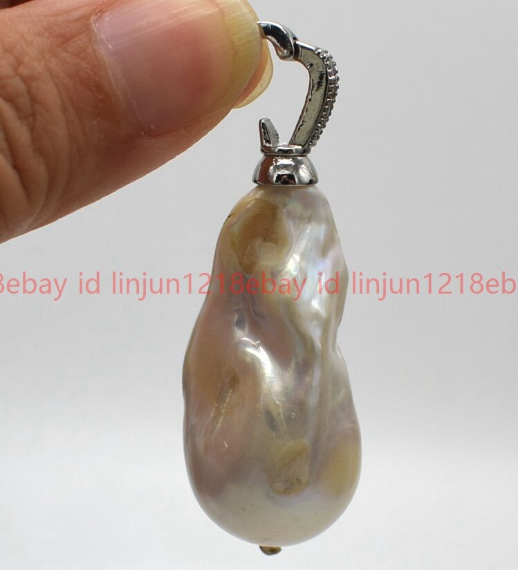 Huge 15x20mm Real Natural Multicolor Keshi Baroque Pearl Pendant