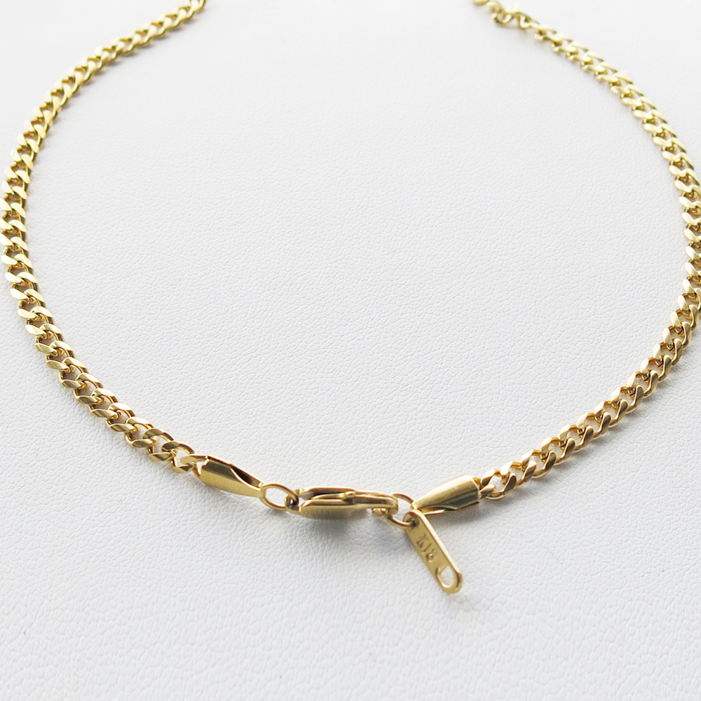 18K Gold Plated Cuban/Curb Link Chain Necklace or Bracelet