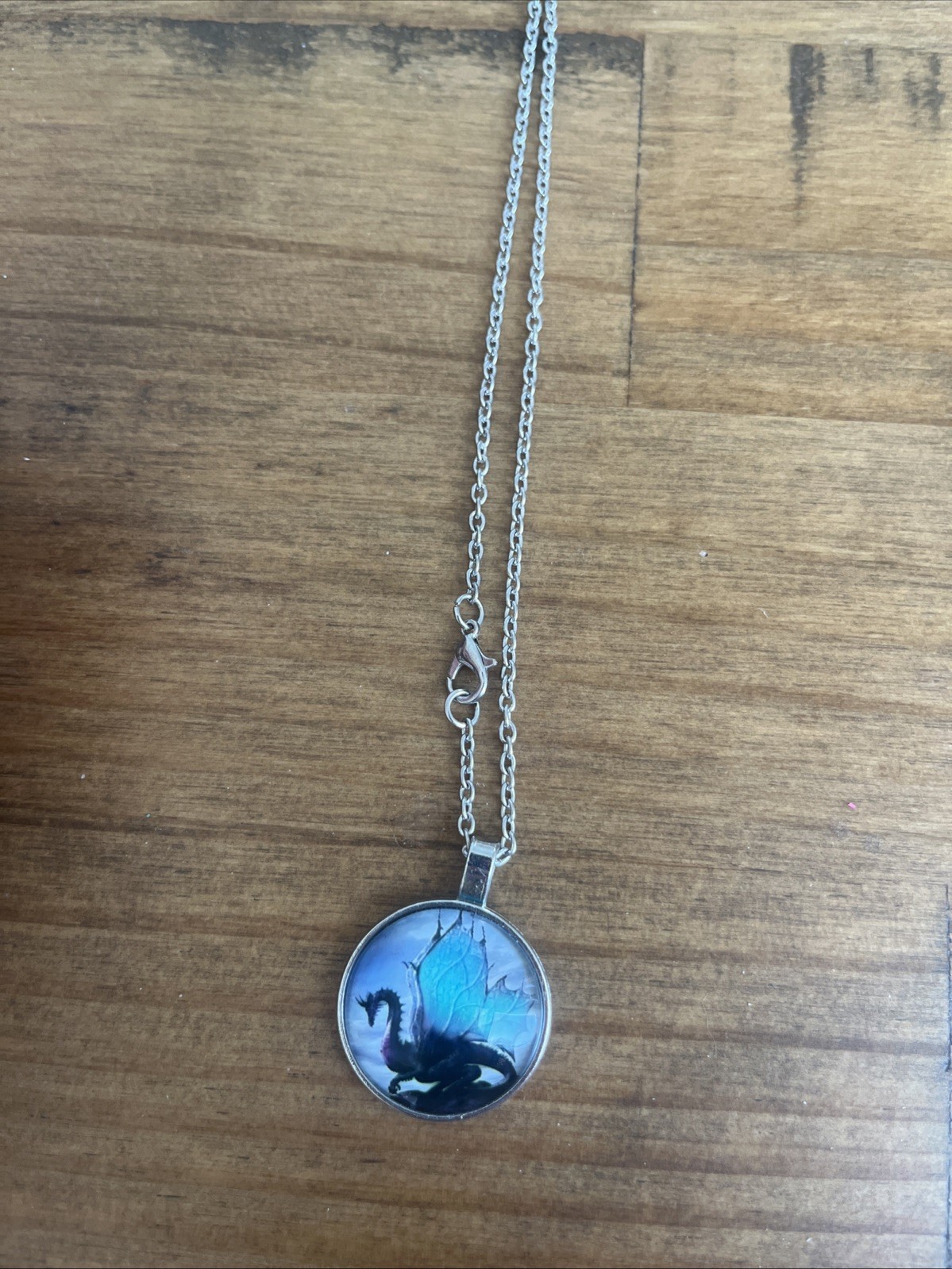Dragon Fantasy Themed Silver Necklace – Unisex Adult Clothing Accessory Pendant