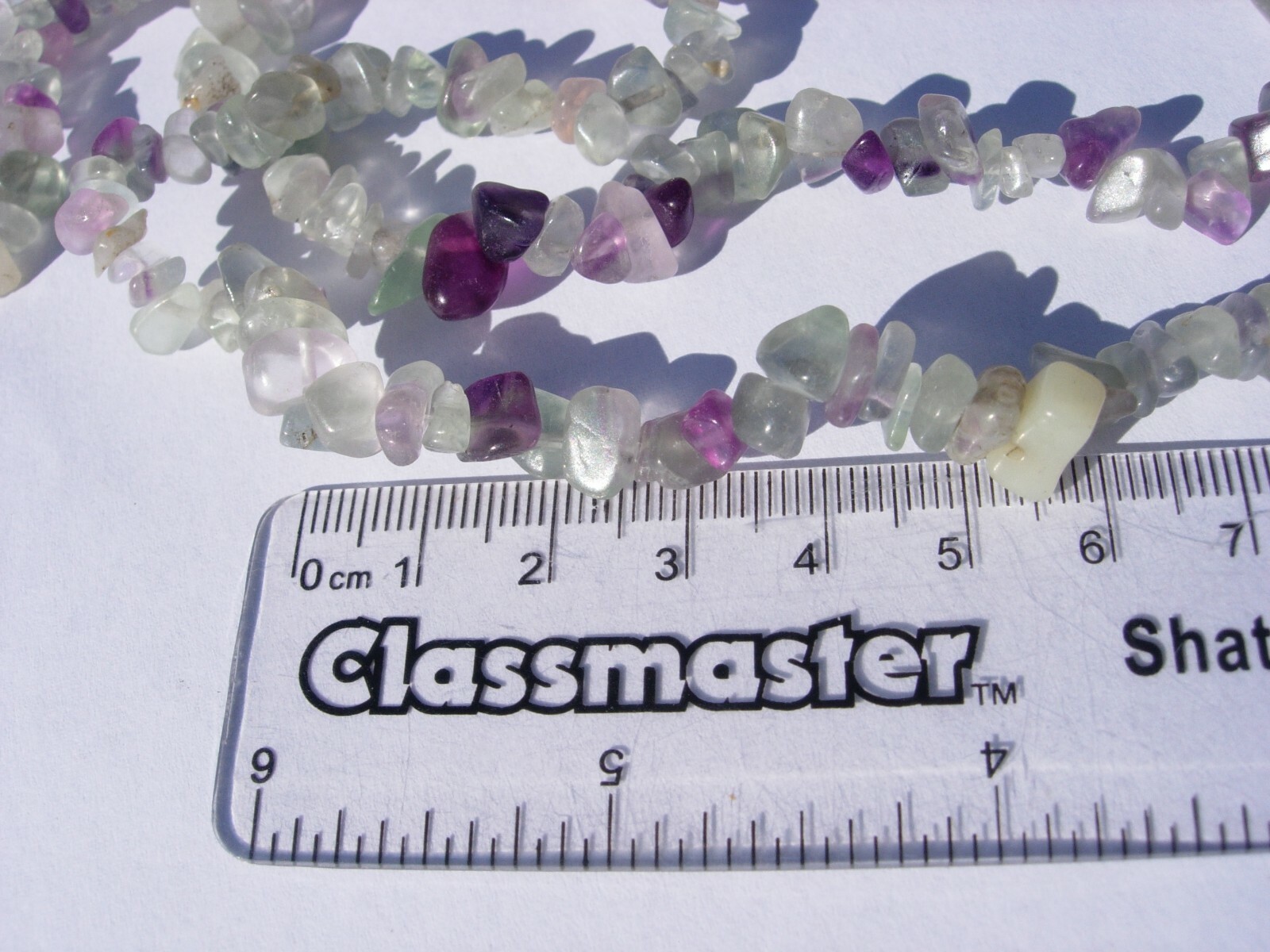 Multi Fluorite crystal chip bead strands about 34″ long Reiki