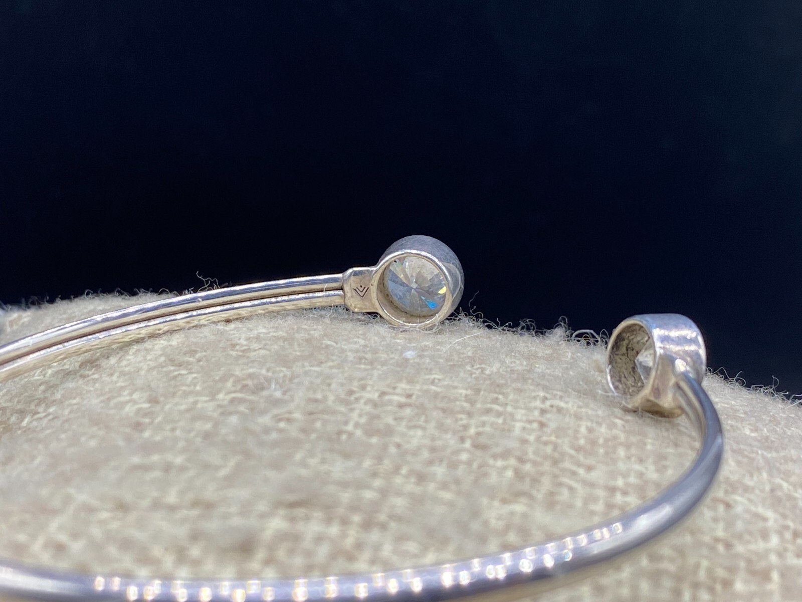 SILPADA-Sterling Silver ‘Punctuation’ Flexible CZ Cuff Bracelet B2400