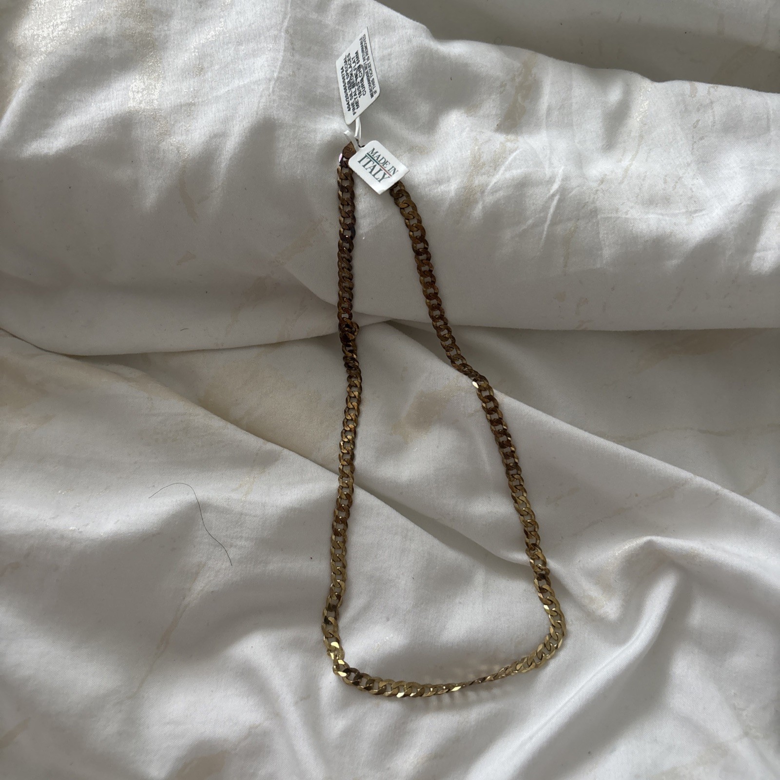 GIANI BERNINI flat curb link 17″ chain link 18K gold women’s necklace