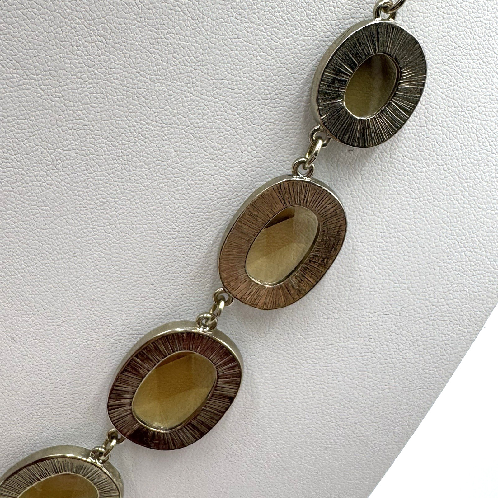 Banana Republic Statement Necklace Large Acrylic Faceted Amber Color Beads 23.5″