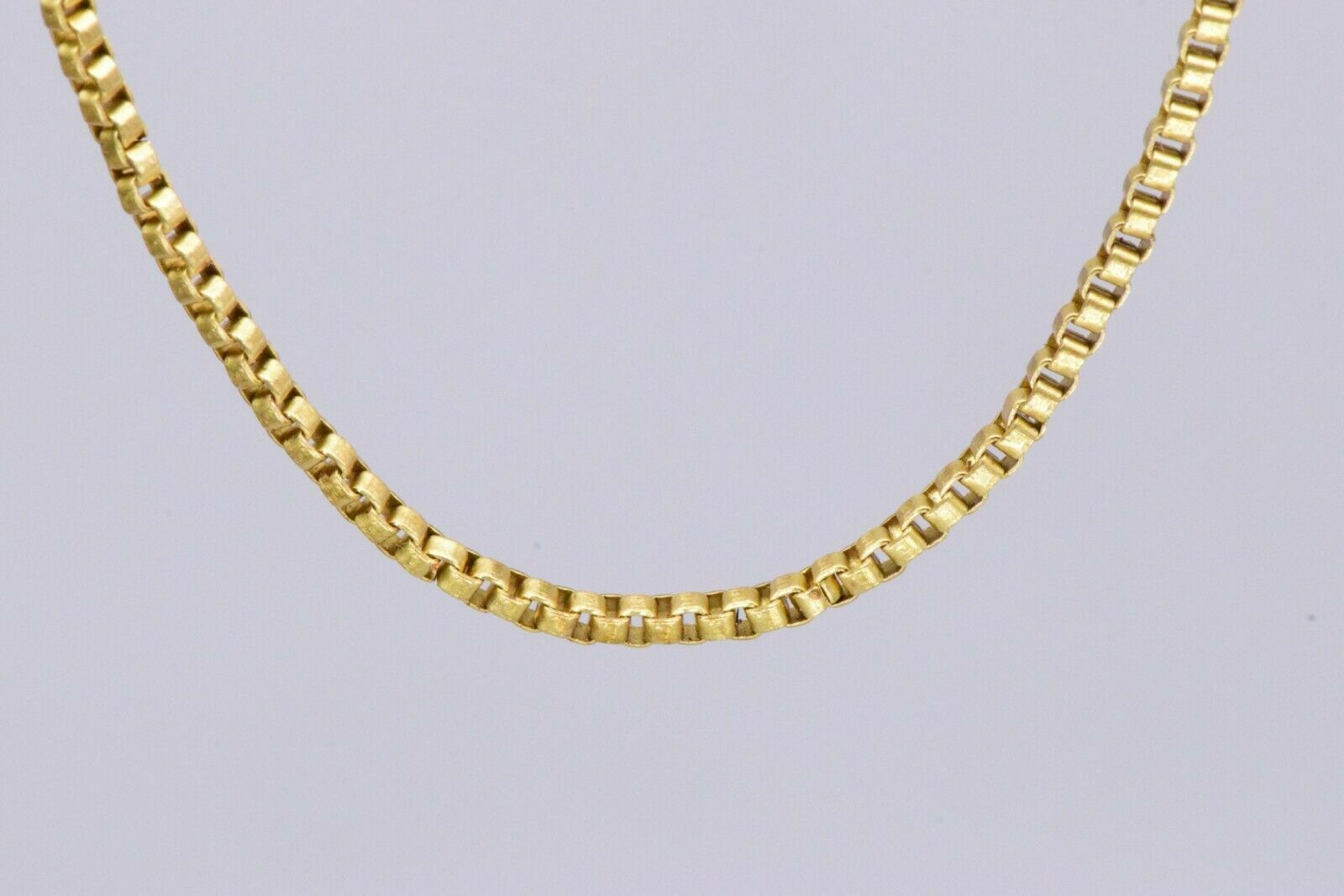 Raw Brass Box Chain 2 mm Venetian Chain Necklace 18″