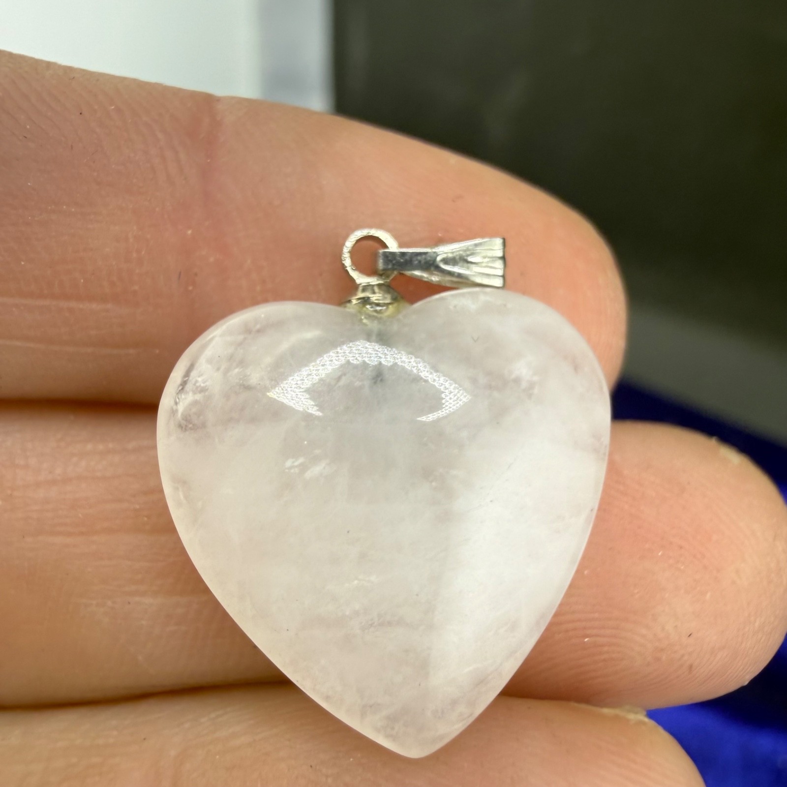Polished Stone Heart Necklace Interchangeable Pendant set of 8 24”