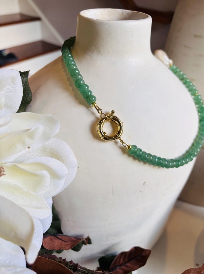 Verde Baroque Keshi Pearl Charm Necklace