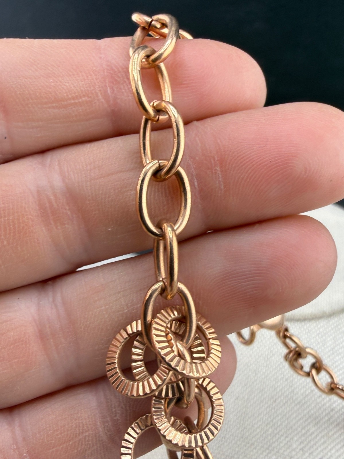 Bronze Milor Necklace Chainlink Interlocking Statement 21”