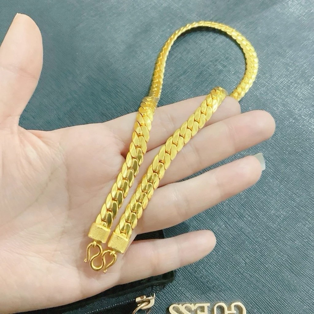 C12 Bracelet 24k Gold Plated Men Women Jewelry Gem Yellow wide 12mm. long 20″