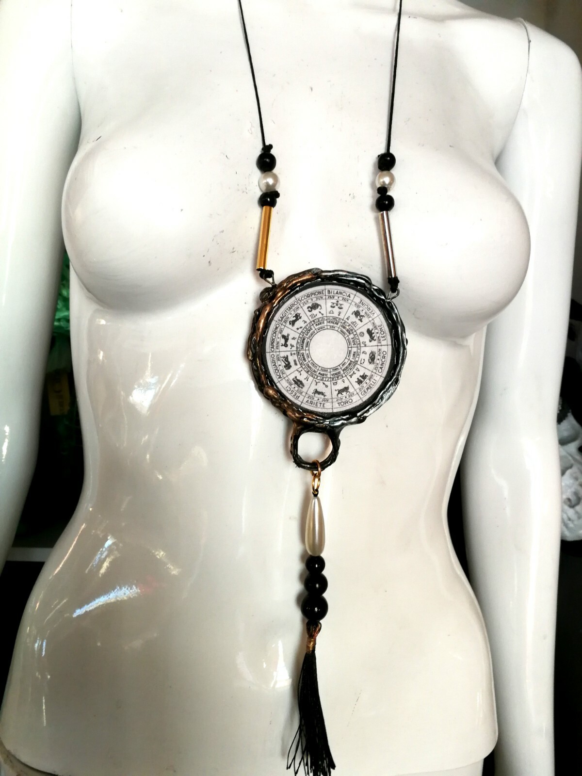 Celestial Pendant Good Luck Amulet Horoscope Zodiac Moon Sun Star Lucky Talisman