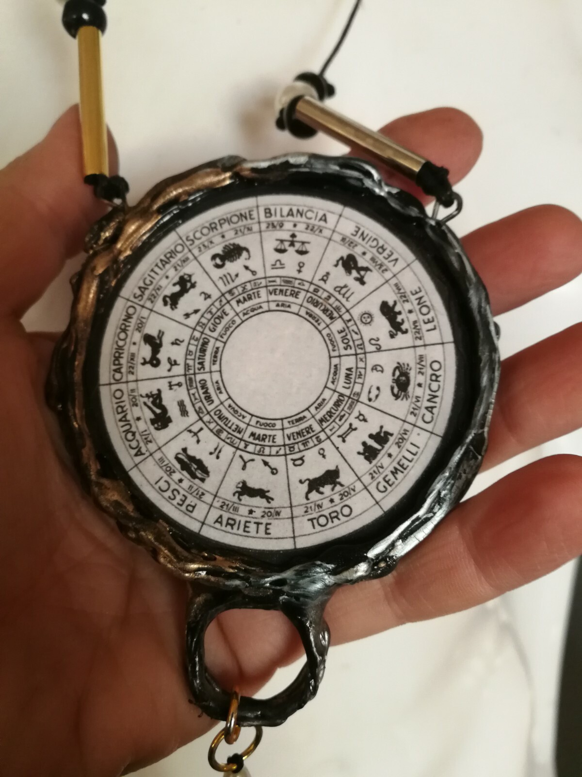 Celestial Pendant Good Luck Amulet Horoscope Zodiac Moon Sun Star Lucky Talisman