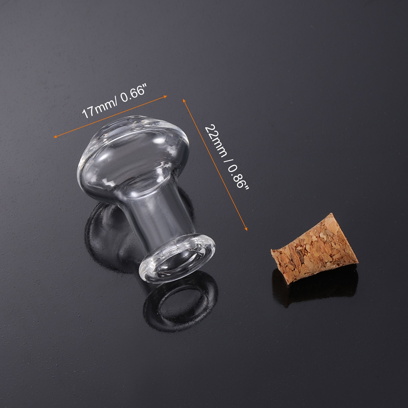 30 pcs Transparent Wishing Bottles 17mm Width, for Necklace DIY Pendant Craft