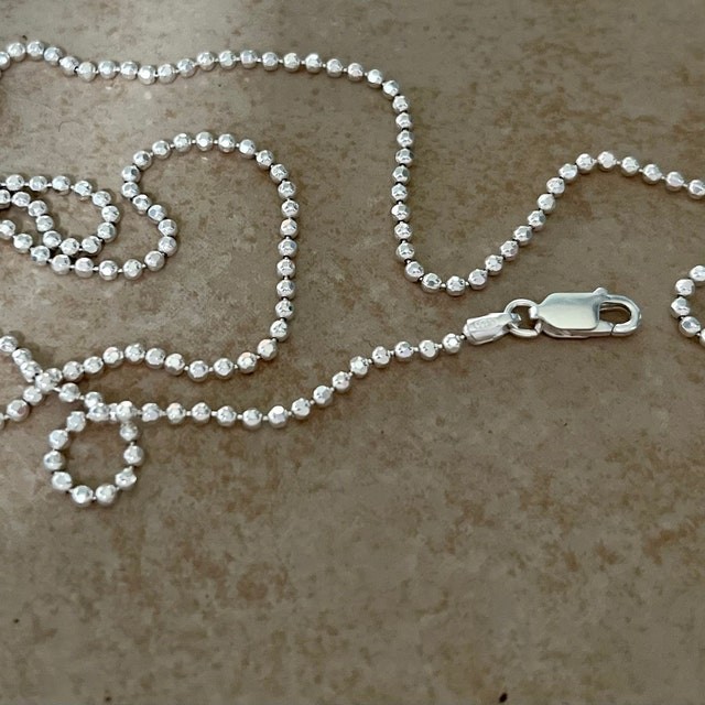 Diamond Cut Bead Chain – 2.2mm (Necklace,Bracelet,Anklet) – Sterling Silver [GX]