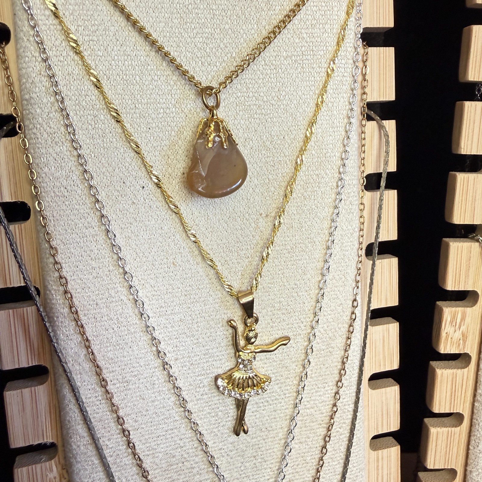 Lot of 10 Fine Chain Necklaces with Pendants, Various Styles & Lengths Necklaces