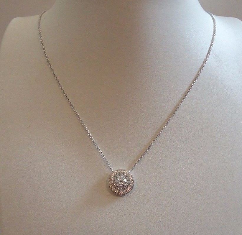 STERLING SILVER ROUND DESIGNERS NECKLACE &EARRING SET 3 CT LAB CREATED DIAMONDS