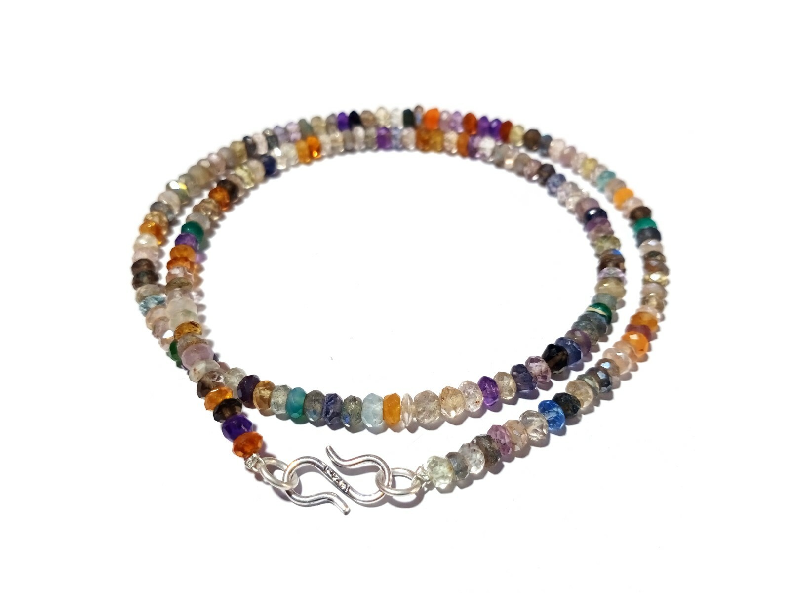 Natural Multi Stone Rondelle Faceted 4-4.5mm Gemstone Beads 20″Inch 1 Necklace