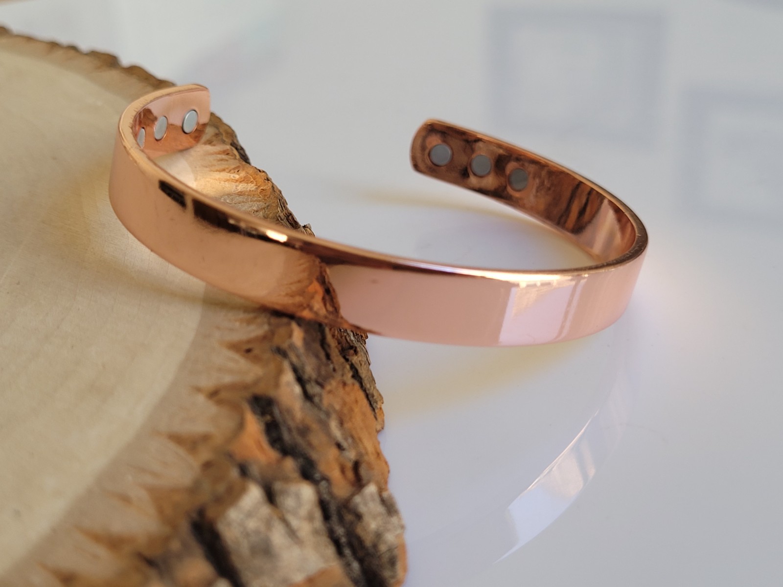 Pure Copper Magnetic Flat Bracelet Arthritis Pain Therapy Men Women Cuff