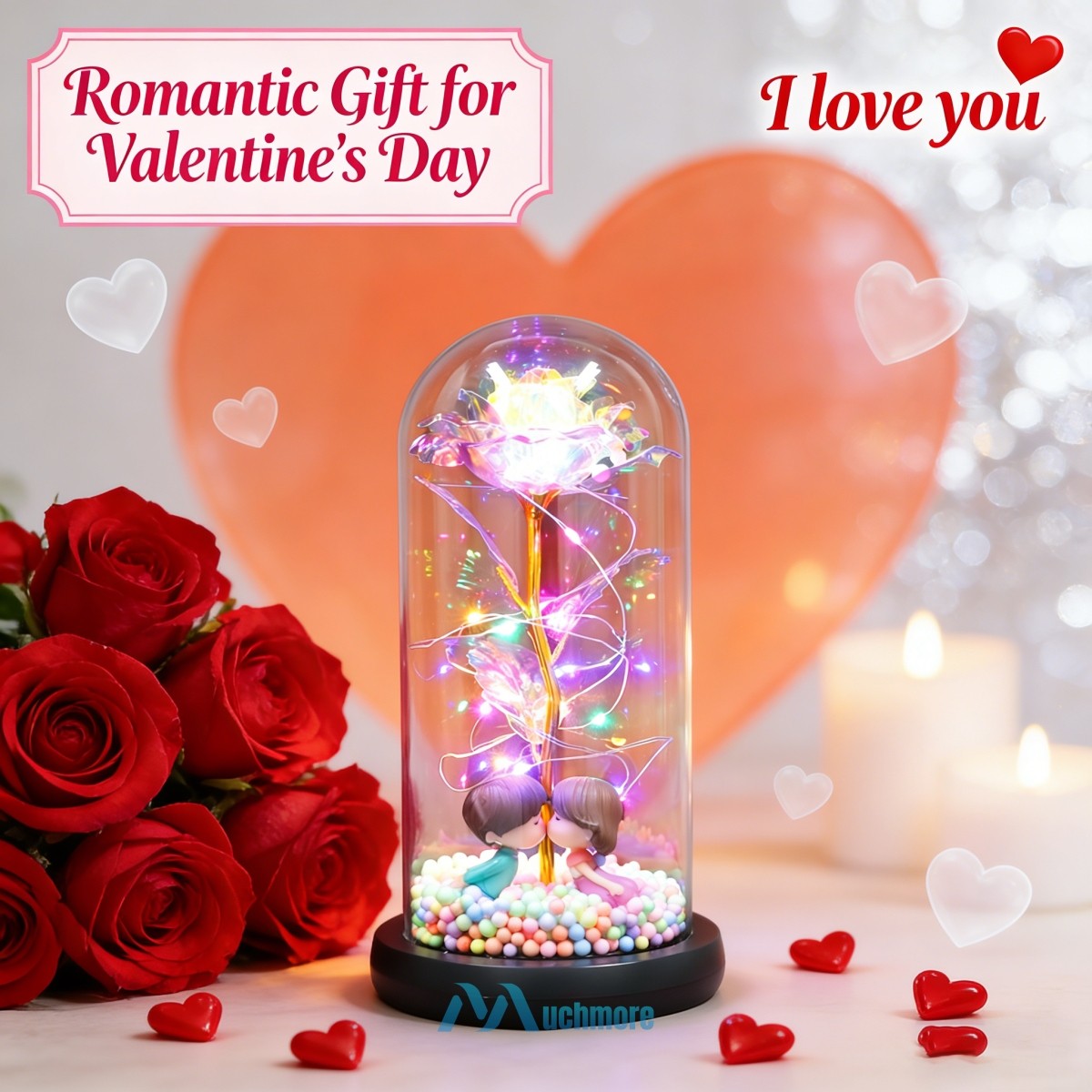 Beauty and The Beast Rose LED Enchanted Galaxy Rose Eternal Flower Lighted Décor
